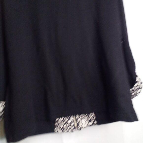 Weekends by Chico's Jacket Women 2 L Full Zip Pockets Roll Tab Sleeve Black - Picture 15 of 16